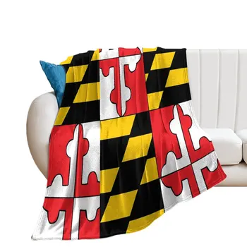 Вълнена Одеяло с Флага на Щата Мериленд, Винтажное Одеало за Йога, Супер Меко, Без Бръчки