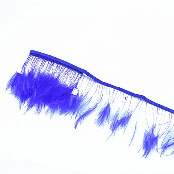 10 ярда кралско синьо Перо на Фазан лента Довършителни Дрехи Сватбен декор Петел пера на врата си САМ Пилешки Пера за бродерия