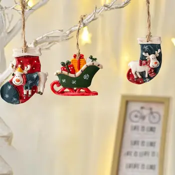 Шик с Въже Празничен Карикатура Петушиная Кон Стари Коледни Украшения за Празника на Коледно Дърво Висулка Коледна Висулка