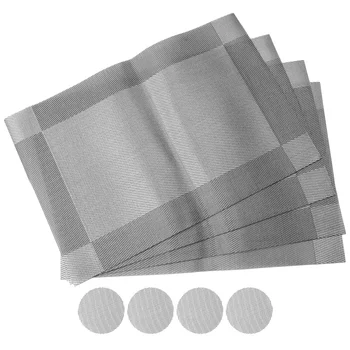 Кърпички за хартиени кърпички, комплект от 8 салфетки с 4 кърпички + 4 поставки, кърпички миещ, водоустойчив PVC, Износоустойчиви кърпички