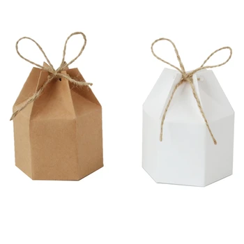 Кутия шоколадови бонбони от Крафт-хартия, Шестоъгълен Хартиена кутия, Кутия шоколадови Бонбони, Подарък кутия