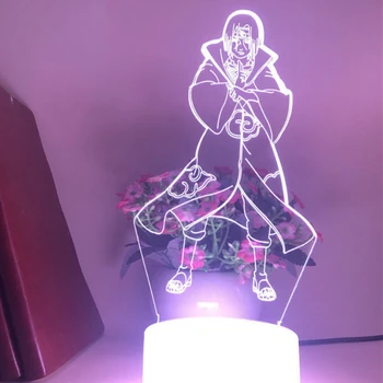 Аниме Наруто и Периферни Малка Нощна Лампа 3D Спалня Настолна Настолна Лампа Околния Светлина Детски Подарък Карикатура 3D Светлинна Табела Подарък