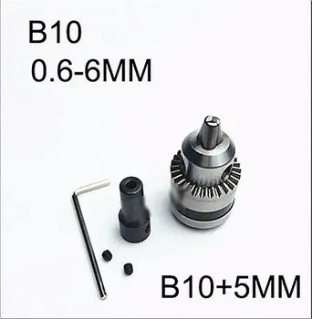 Мини Електрическа Пробивна Патронник 0,6-6мм, С Монтиране на Стоманена Вал 5 мм B10 С Вътрешен Отвор Въртящи се Инструменти направи си САМ аксесоари за мини струг