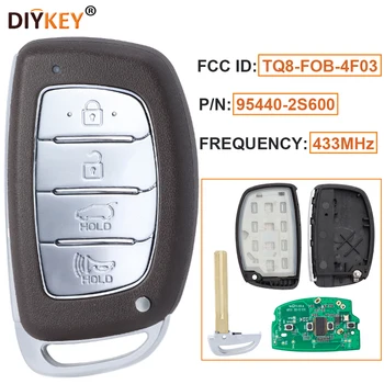 DIYKEY FCC: TQ8-FOB-4F03 433,92 Mhz 4B Бесключевой Дистанционно кола ключодържател за Hyundai Tucson 2014-2015 PCF7953A/ID46 Чип P/N: 95440-2S600