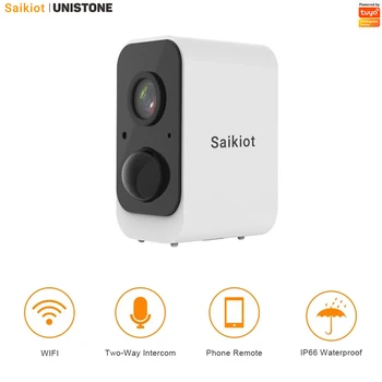 Saikiot Sasha Smart 2MP 1080P WIFI Акумулаторна Помещение Двустранен Аудио PIR Камера за Откриване на Движение