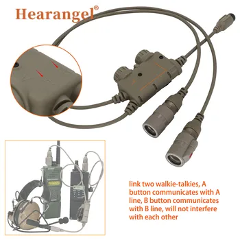 Hearangel Tactical Пр Dual Comm РКС 6 Pin Пр за радиостанции AN/ PRC 148/152/163 за COMTAC Airsof Снимайте Тактическа слушалки