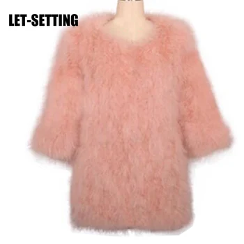 НЕКА да ИНСТАЛИРАТЕ лидер на продажбите, ново зимно палто, меховое палто от страусиных косата на жената е Финото палто голям размер