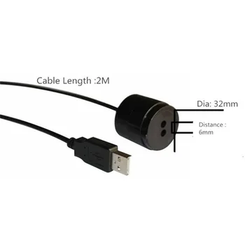 RJ-OPUSB-IEC Магнитен Корпус Черен 2 м Директен USB Кабел, Оптичен Сонда за да се свържете с Брояч на електроенергия IEC