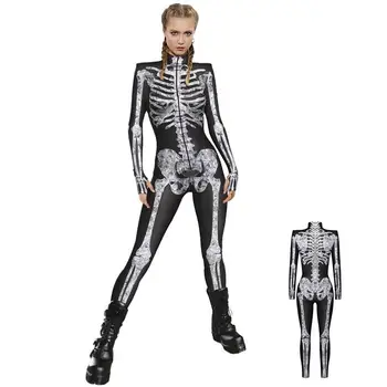 Дамско Боди С виртуален скелет, 3D Печат, Гащеризон С виртуален скелет, Дрехи С Дълги Ръкави, Дишащи Тела, За да се Изяви На Сцената За Възрастни