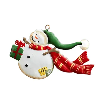 Дядо Коледа, Снежен човек Лосове Iron Висулка Ръчно рисувани Декорации Американската Ретро Коледно Дърво Украшение Навидад Noel Натал #02