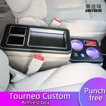 ЗА Ford Tourneo Обичай редица предните парапет кутия комплект общ бизнес подлакътник централен магазин в Бизнес автомобил зареждане на USB