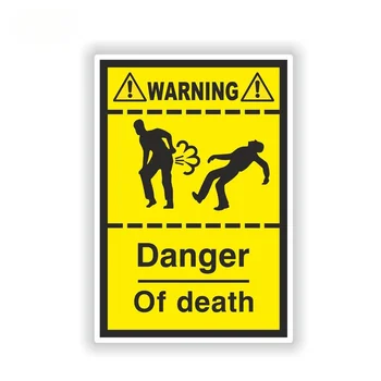 Персонализирани Етикети с Предупредителен знак, Предупредителни за Опасност от Смърт, Велосипеден шлем, Стикер за автомобил, Стикер Стикер