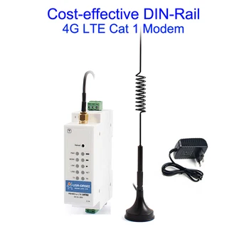 ЮЕСАР-DR502-E DIN-рейк 4G LTE Cat 1 Модем GSM HTTP, MQTT, SMS, FTP и FOTA самостоятелно ъпгрейди