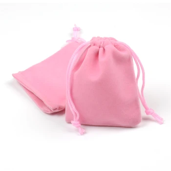 7x9 cm 50 бр./лот, Малки Розови Кадифе, чанти, чанта за Сватбен подарък, Скъпа Чанта за бижута, Подарък чанта от съвсем малък