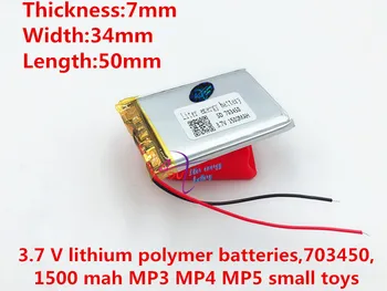 Евтини MP3 батерия 1500 mah 3,7 В литиево-полимерна батерия 703450 073450 GPS батерията на мобилния храна