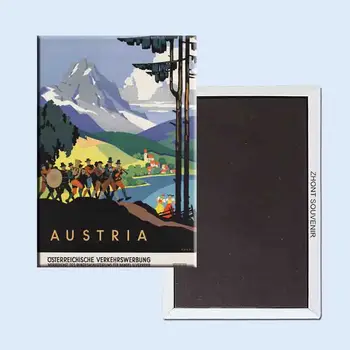 Плакати за красота Австрия 24007 Ретро носталгия магнити за хладилник