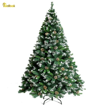 Teellook 1.5 m/1,8 м криптиране PVC борова шишарка Коледно дърво Коледа е семеен хотел, търговски център украса за доставка