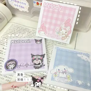 Японски сладко Sanrio Cinnamoroll Sticky Note Book Може да Сваля съобщение Бележник Ръчно профил Материал Изпращане на етикети Аниме Играчка