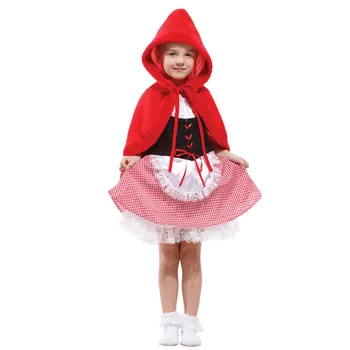 Малка Червена Шапчица cosplay детски костюм за Хелоуин за момичета на карнавалните костюми, дрехи за деца целия комплект
