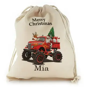 Персонализирани Коледен Чанта на Дядо Коледа, Коледен Камион, Коледна Торбичка, Детски Играчки, Коледни Подаръци, Подаръци за Момчета и Момичета, Коледен Подарък