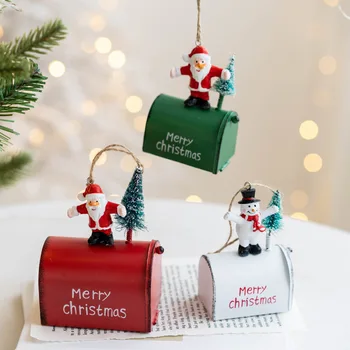 Коледна Пощенска Кутия Висулка Коледна Украса Смола Висящи Аксесоари Подарък Метал Изкуство, Занаят Творчески Дом Коледна Украса