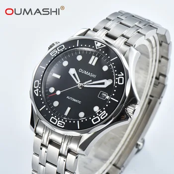 OUMASHI Луксозни Мъжки Механични часовници, Автоматични Часовници за мъже miyota 8215 Механизъм Сапфир кристал ръчен часовник за гмуркане мъжки часовници 12