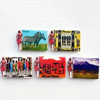 QIQIPP Танзания творчески културен пейзаж на туристически сувенир магнит колекция хладилници свързани подаръци украса