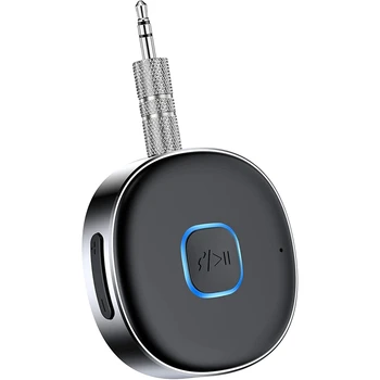 Bluetooth Aux Приемник За кола, Преносими 3.5 Мм Aux Bluetooth Автомобилен адаптер, Bluetooth 5,0 Безжичен Аудиоприемник За кола