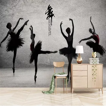 Потребителски тапети модерен минималистичен денс студио балет студио йога фреска, фон на стената водоустойчив материал