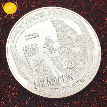 Меркурий Близнаци Аполон 50-та Годишнина Възпоменателна Монета Астронавти на САЩ на Луната Пътека Монети Колекционерски Предмети Свобода