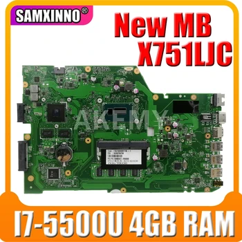 SAMXINNO X751LJ дънна Платка REV 2.3 За Asus R752LD X751LN X751LD X751LJ A751L дънна Платка на лаптоп I7-5500U 4 GB оперативна памет GT920M