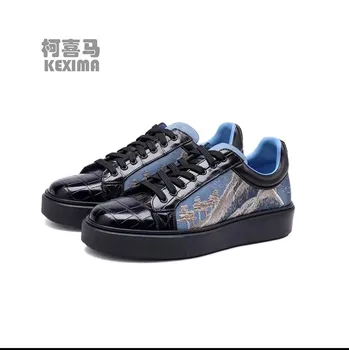 shenzhuangsanbao/ ново записване, обувки от нильской крокодилска кожа за мъже, обувки от крокодилска кожа, ежедневни мъжки обувки