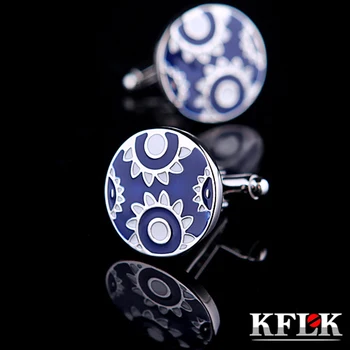KFLK Луксозна риза с копчета за ръкавели, омъжена за мъже брендовыми белезници копчета Сини копчета за ръкавели Високо Качество gemelos abotoaduras Бижута