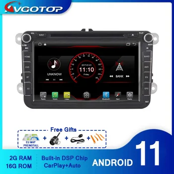 AVGOTOP Android 11 WINCE Bluetooth GPS Авто Радио DVD Плейър за VOLKSWAGEN B6 2G 16G MP3 MP4 Автомобилен Мултимедиен