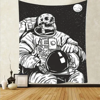 астронавт череп гоблен бохемски стенен интериор на хола луната звезда килим стенни плат