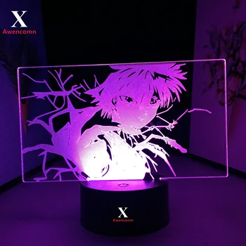 Най-новата 3D Led Лампа Аниме Hunter X Hunter Killua за Декор Спални лека нощ, Подарък За Рожден Ден Акрилни лека нощ Killua Zoldyck