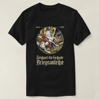 Немски Пропагандният Плакат Времето на Първата световна война, Тениска с Немски Рицар, Нова Ежедневни тениски с Къс Ръкав От 100% Памук Кръгло деколте, Мъжка риза, Размер S-3XL