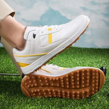 Класически мъжки и женски професионални обувки за голф са подходящи за мъжки удобно бял тренировъчна площ кроссовкам за голф