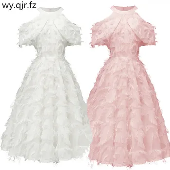 CD-1707 #Бордо рокли на шаферките, на Кратко, Нови Зимни стил 2021 г., бяло, Розово вечерна рокля за бала, на едро, четка с пера