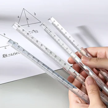 15 см 20 см Проста Прозрачна Триъгълна Гама Офис Мярка 3D Гама Ученически Канцеларски материали