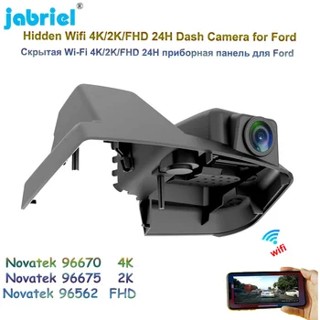 Jabriel 4K Автомобилен Видеорекордер един dashcam 2160P Скрит WiFi 24 ЧАСОВ Мониторинг Паркиране на Шофиране Записващо устройство За Ford Edge 2015 2016 2017 Dash Cam 2K