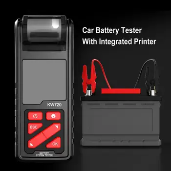Тестер акумулатора KW720 с Функция за печат 6 В 12 В 24 В Анализатор на Състоянието на Батерията за Стартиране и зареждане на превозни средства