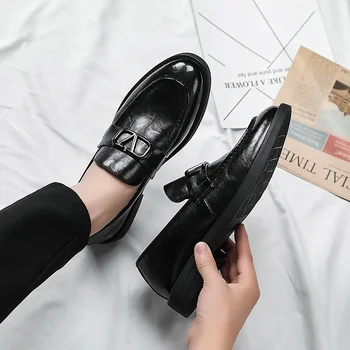 Луксозна марка обувки от естествена Кожа премиум-клас, нова лятна кожени обувки, бизнес вечерна рокля, британското универсално ежедневното корейското модно мъжко'