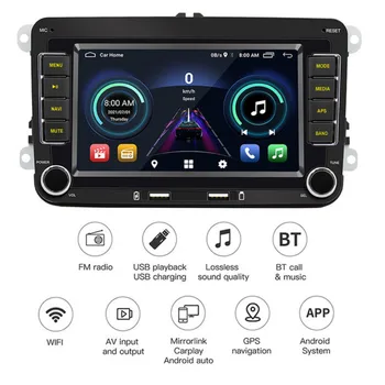 Нов 2 Din Carplay Автомобилен Мултимедиен Плеър Кола Стерео Android Gps Авто Радио За Passat Golf MK5 MK6 Стерео Радио Авто DVD CD Плейър