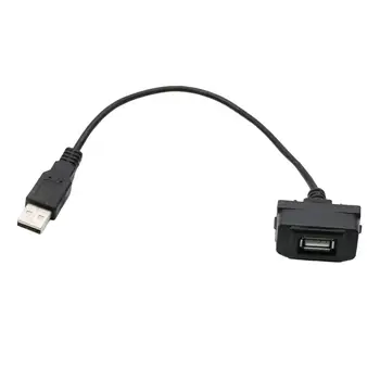 Автомобилен Интерфейс USB Адаптер Кабел Авто Тел Зареждане и Прехвърляне на Данни Панел Закрепване на Кабел 5 В Изход за Asx, Outlander Здрав