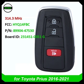 DIYKEY Бесключевой Смарт Ключ за Toyota Prius 2016 2017 2018 2019 2020 2021 Дистанционно Кола Ключодържател 231451-0351 G Такса HYQ14FBC