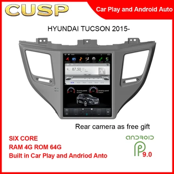 Радиото в автомобила Tesla Style с Вертикален екран, Двоен Din, Стерео Apple CarPlay 10,4 инча 4G + 64G За HYUNDAI TUCSON 2015 - Автомагнитола със сензорен екран