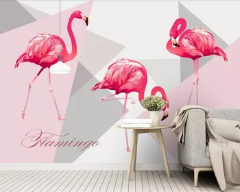 Модерен геометричен фламинго изкуство 3d тапети стенопис papel de parede, хол разтегателен ТЕЛЕВИЗИЯ стени детска стая на тапети начало декор