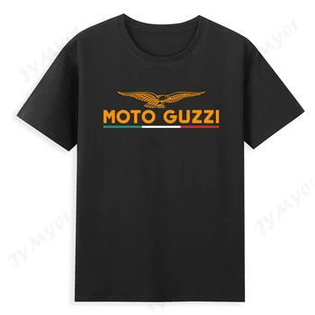 Мъжка Тениска С Логото на Moto Guzzi Орел, Брендовый Стръмен Топ От висококачествен Памук, с Кръгло деколте, Мотоциклетът Спортен Мъжки Дрехи