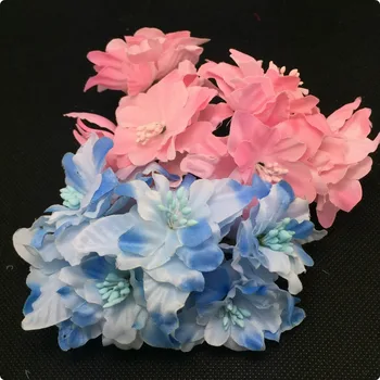 ГОРЕЩО!!! НОВОСТ 2015, 5 см (72 бр./много), в два цвята букет цветя-пеперуди/жично стъблото/изкуствени тъкани цветя за scrapbooking